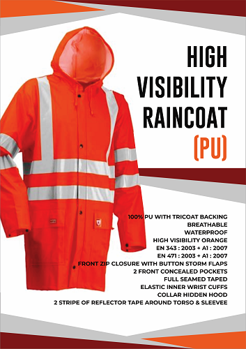 High Visibility Rain Coat(PU)